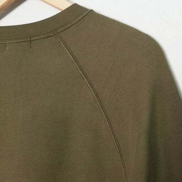 AG Adriano Goldschmied Olive Army Green Crewneck Sweatshirt Elba Womens S Cotton - Picture 10 of 13